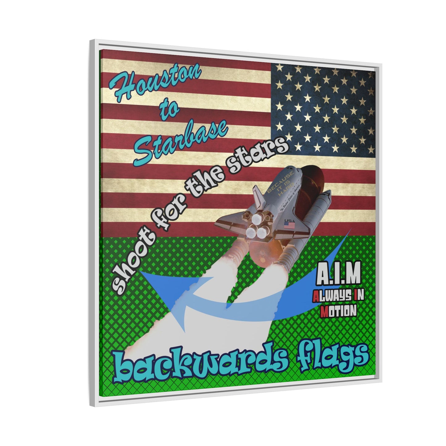 shoot for the stars - framed canvas art (logo green)