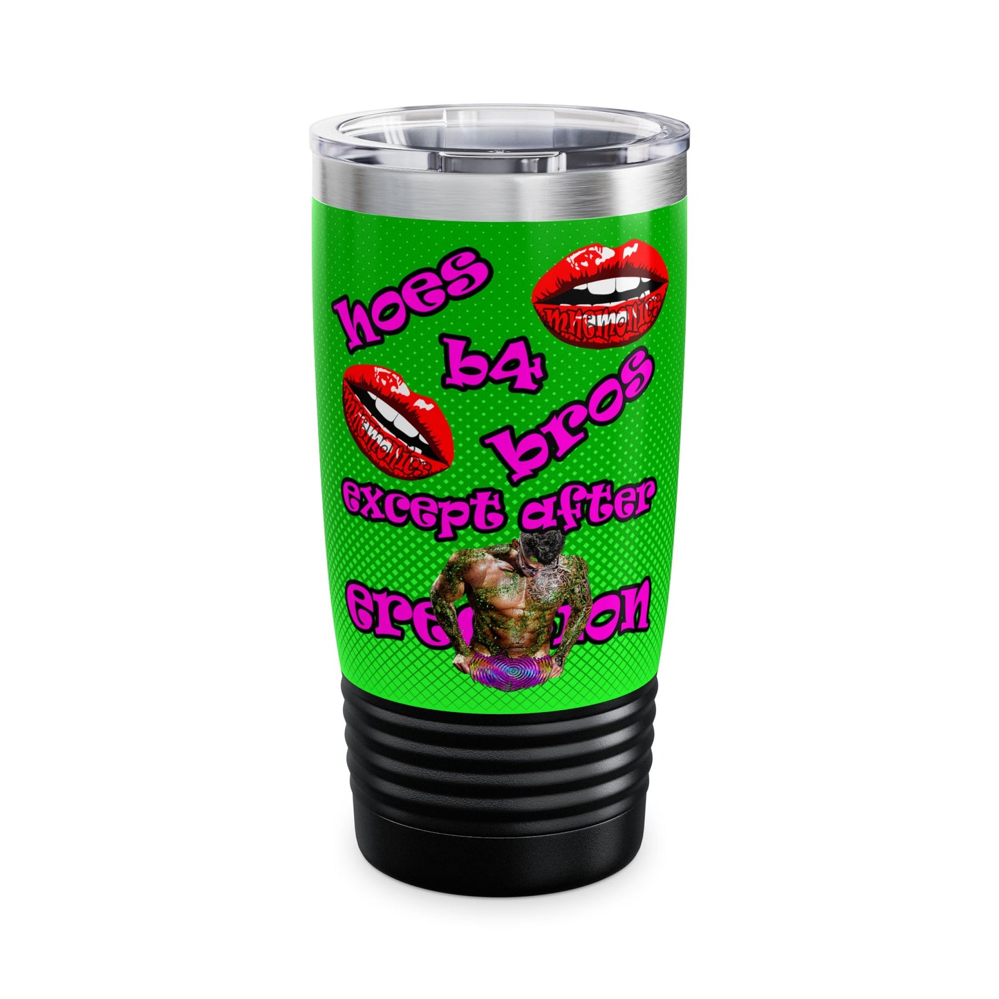 hoes b4 bros - Ringneck Tumbler, 20oz (logo green)