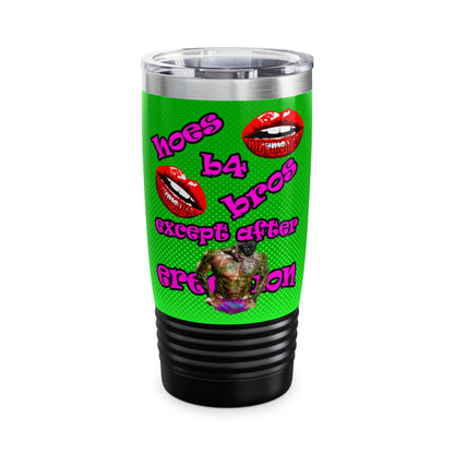 hoes b4 bros - Ringneck Tumbler, 20oz (logo green)