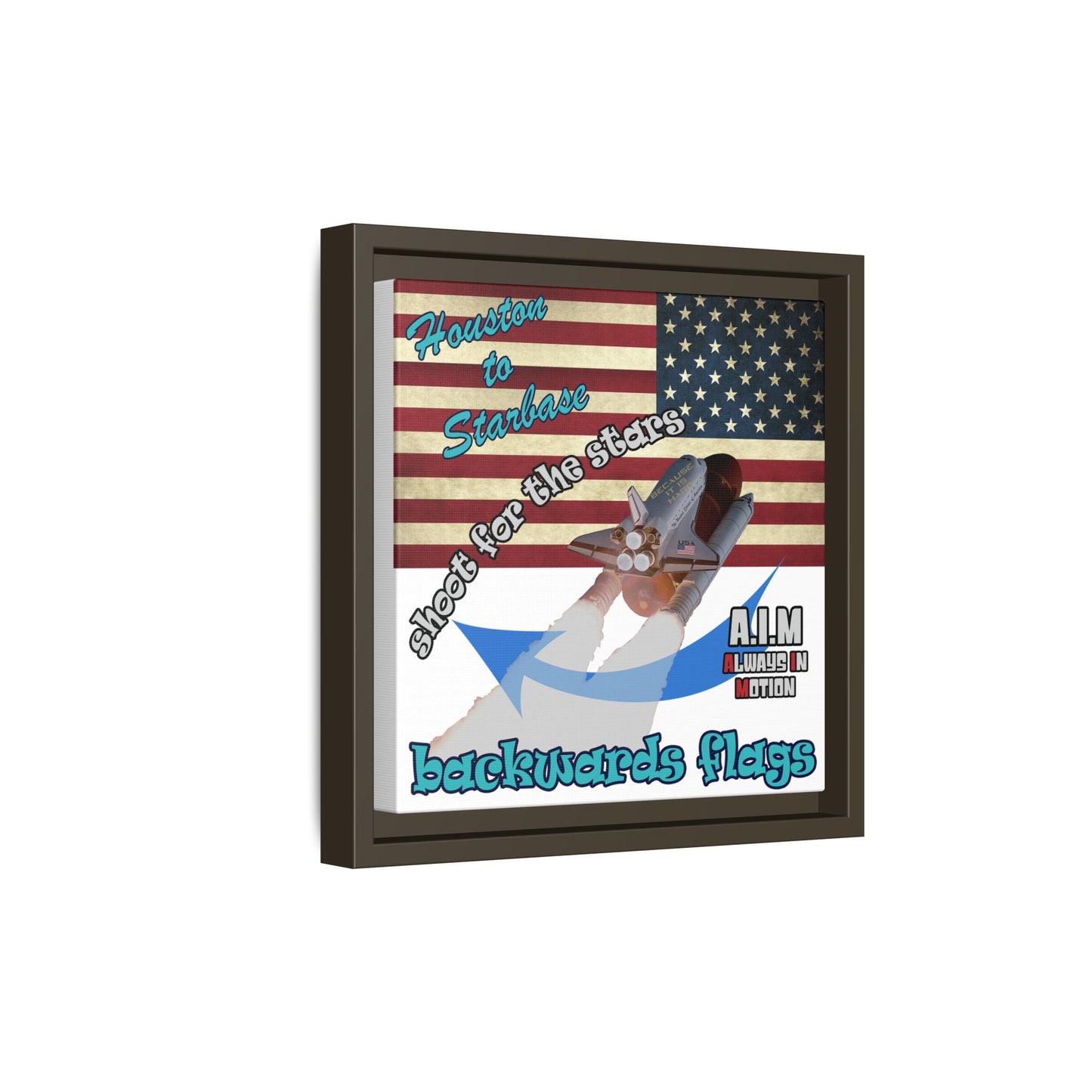 shoot for the stars - framed canvas art (white)