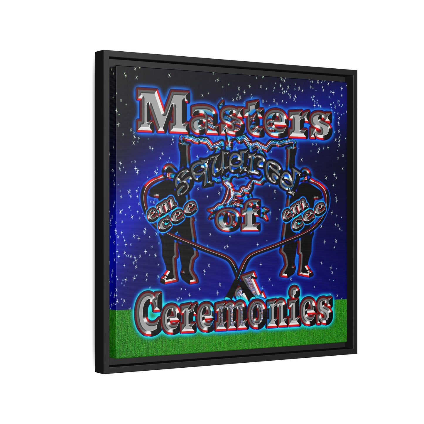 em cee squared - framed canvas art ('snoops' background)