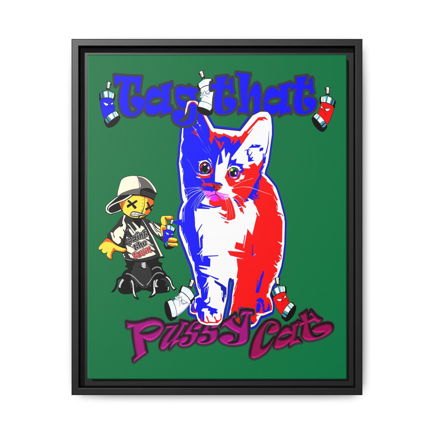 tag that - framed canvas art (dark green)