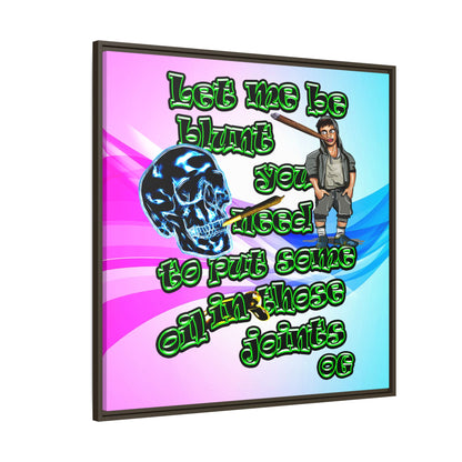 og - framed canvas art (light blue-pink wave)