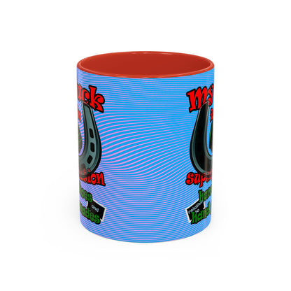 my luck - Accent Mug (light blue-purple wave)
