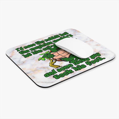 turtle race - Mouse Pad (Rectangle) (white marble)