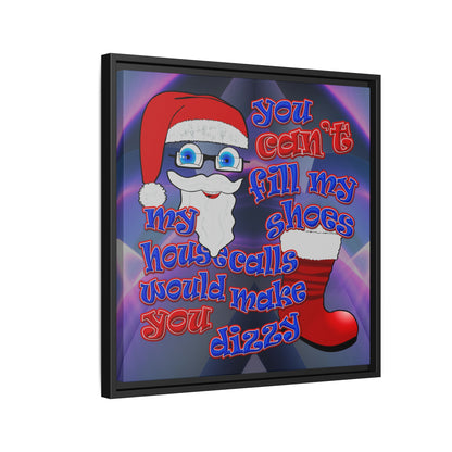 santa's shoes - framed canvas art (grey-pink wave)