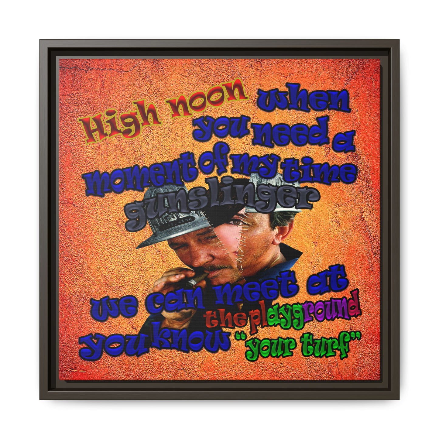 high noon - framed canvas art (burnt orange)