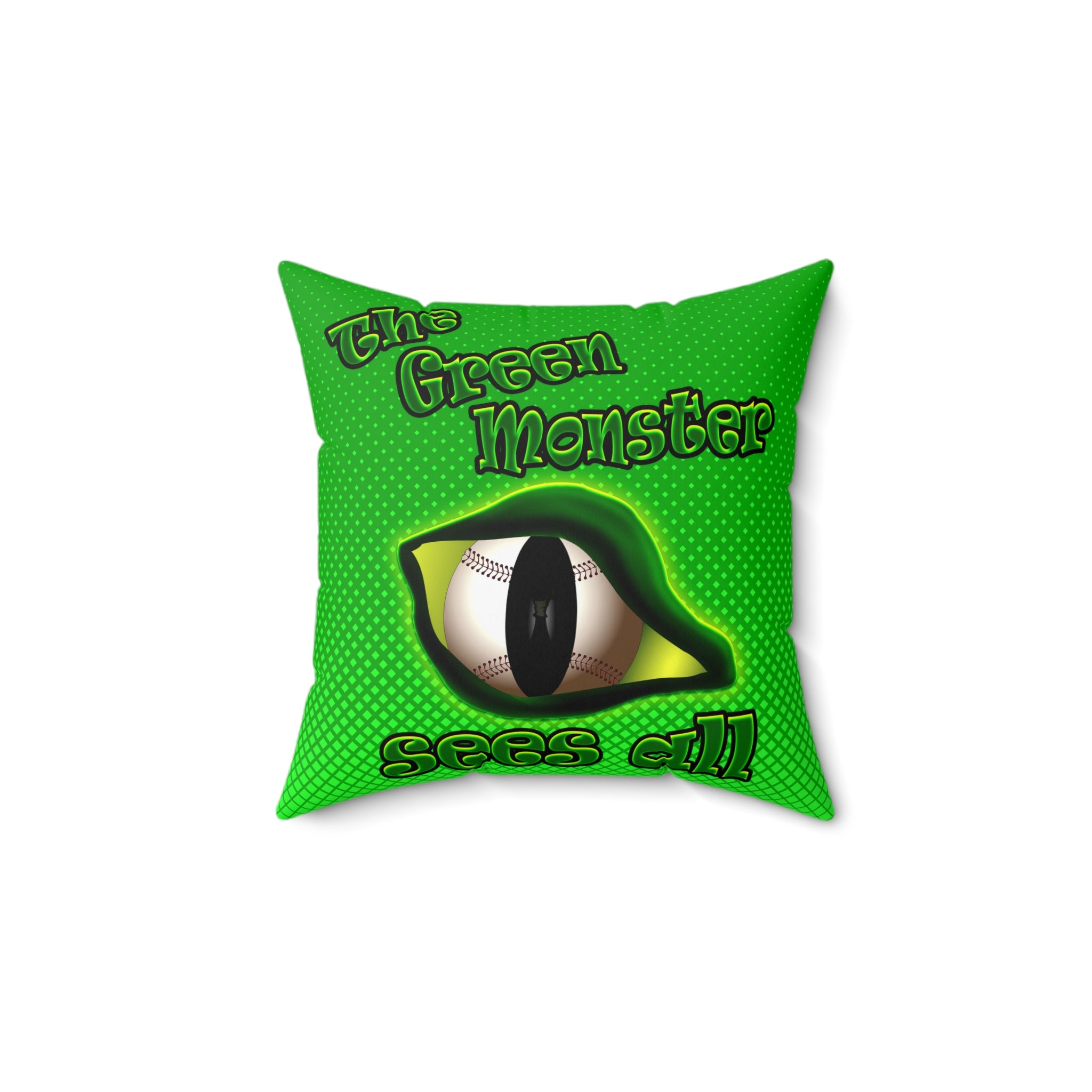 green monster - Spun Polyester Square Pillow - (logo green)