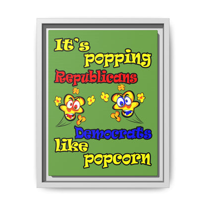 popping like popcorn - framed canvas art (green)