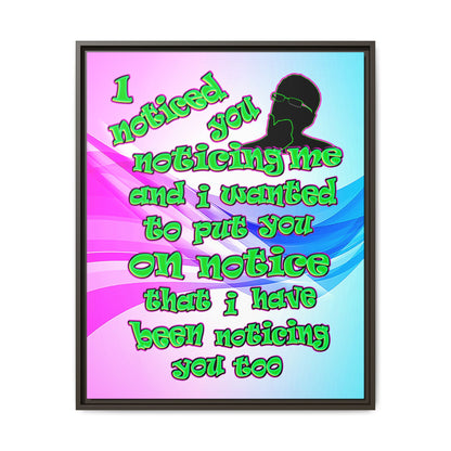 noticed you noticing - framed canvas art (light blue-pink wave)