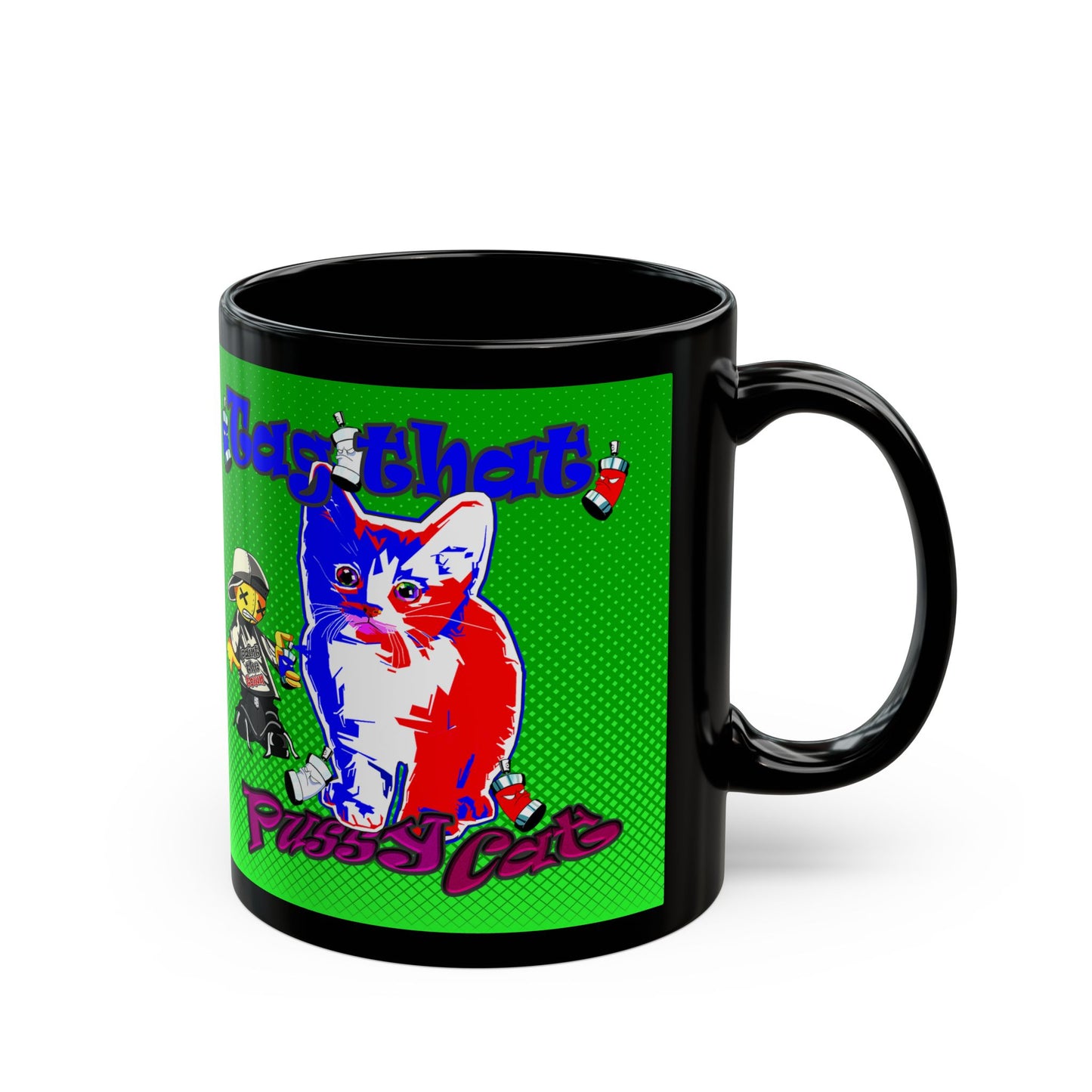 tag that - Black Mug (logo green)