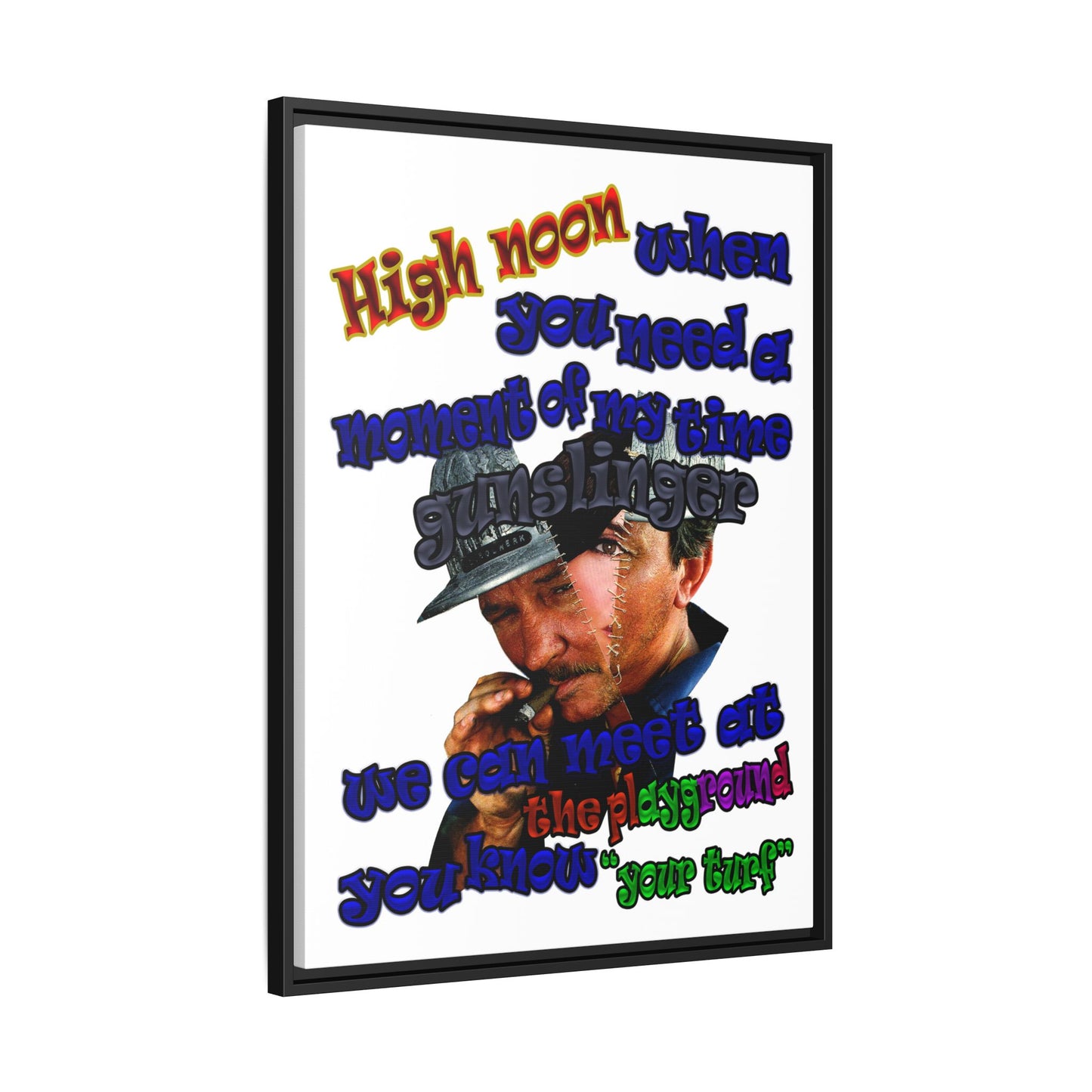 high noon - framed canvas art (white)