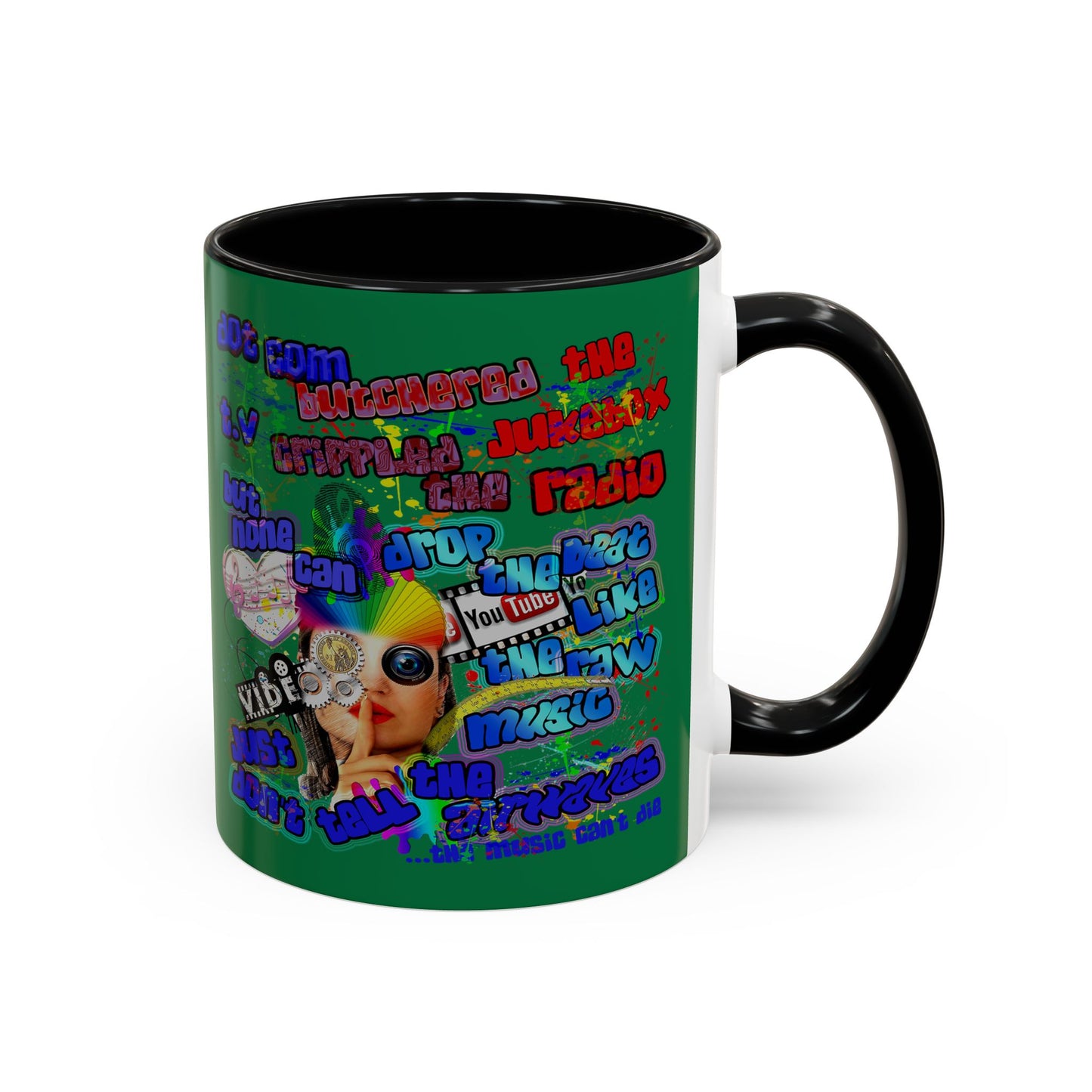 drop the beat - Accent Mug (dark green)
