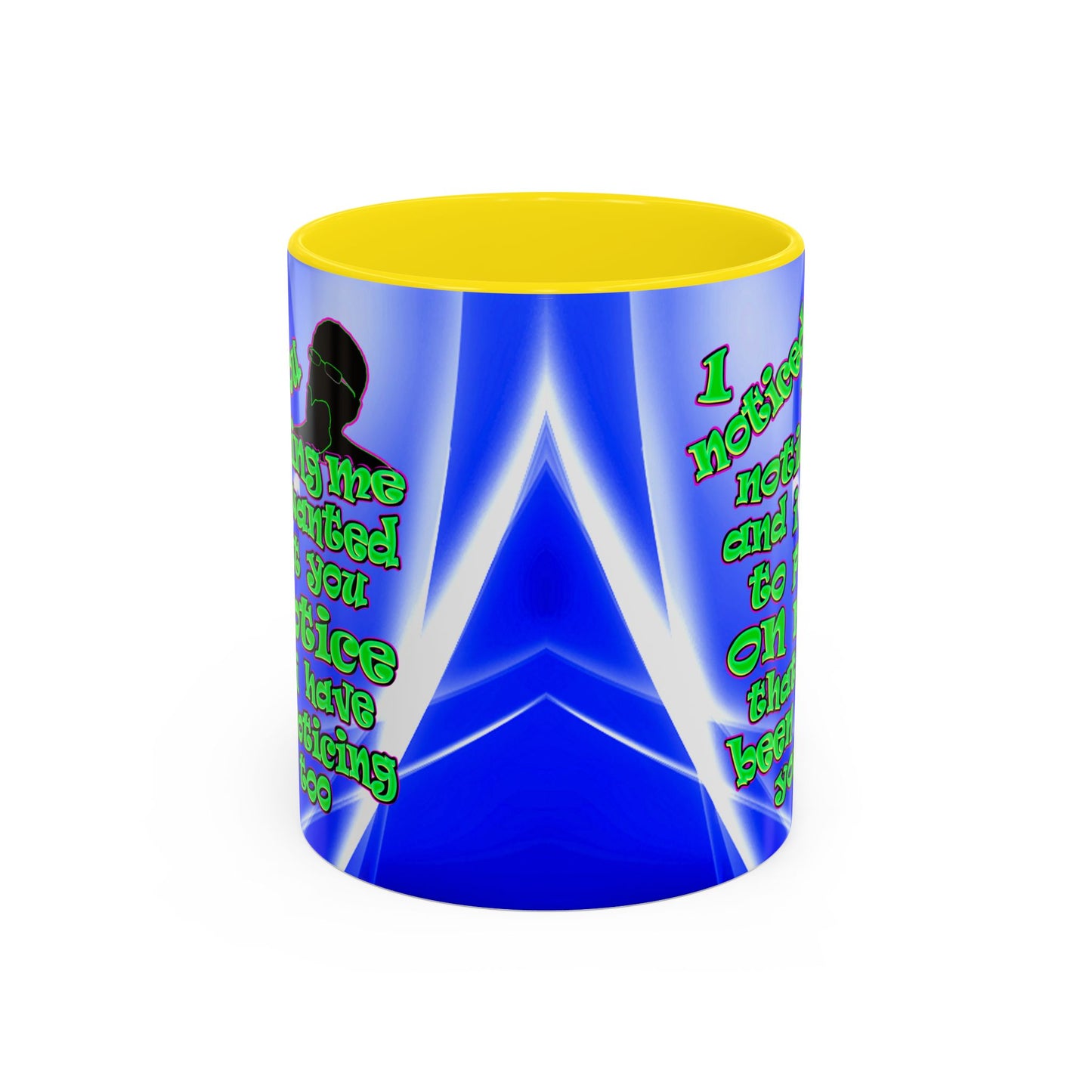 noticed you noticing - Accent Mug (blue-white wave)