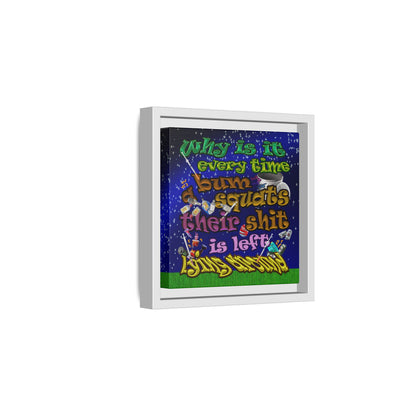 the bum's shit - framed canvas art ('snoops' background)
