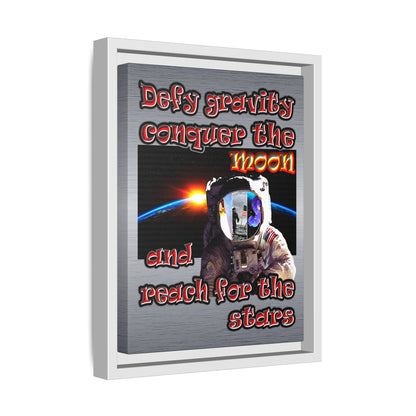 defy conquer reach - framed canvas art (brushed nickel)