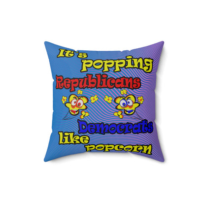 popping like popcorn - Spun Polyester Square Pillow - (light blue-purple wave)