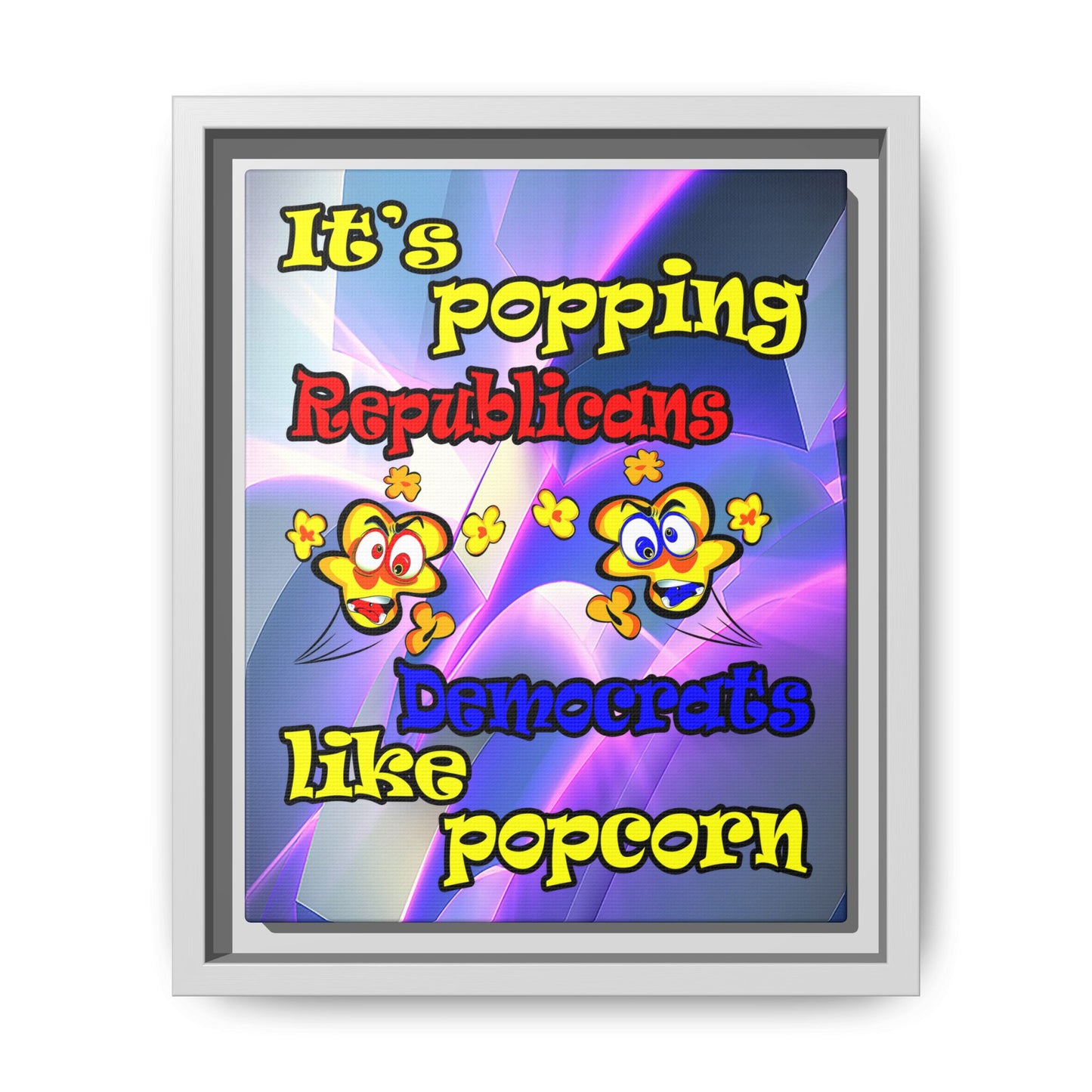 popping like popcorn - framed canvas art (grey-pink wave)