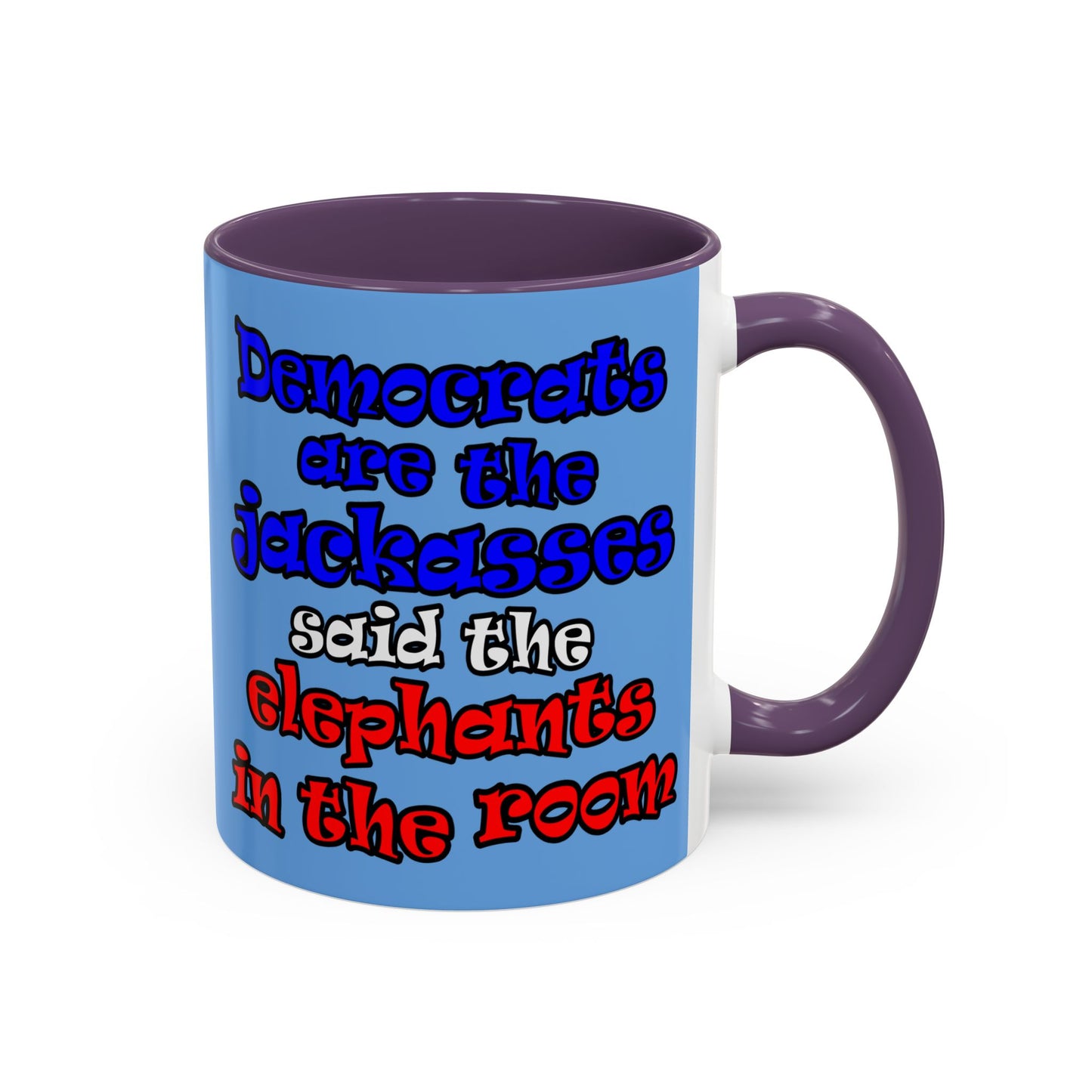 donkeys and elephants - Accent Mug (light blue)