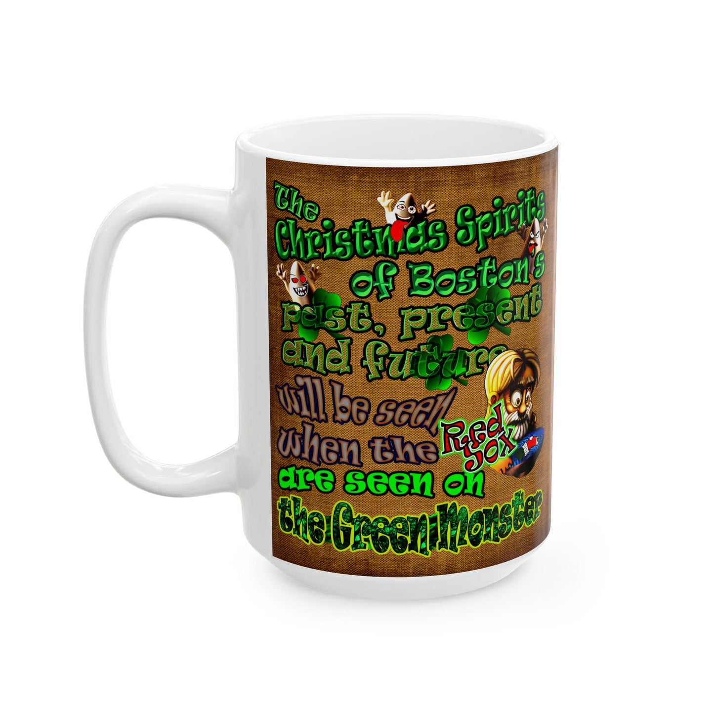 christmas spirits of boston - White Mug (brown papyrus)