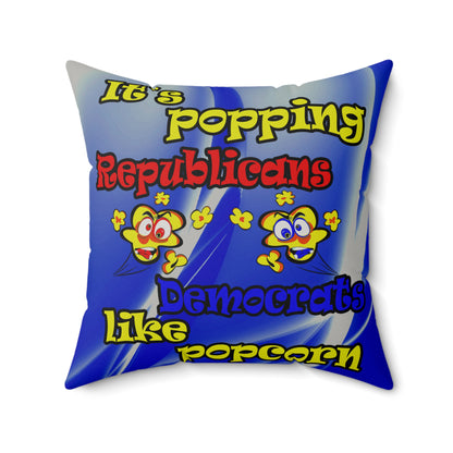 popping like popcorn - Faux Suede Square Pillow - (blue-white wave)