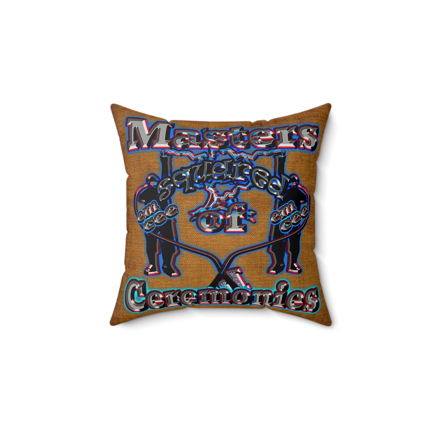 em cee squared - Faux Suede Square Pillow - (dichromatic brown papyrus)