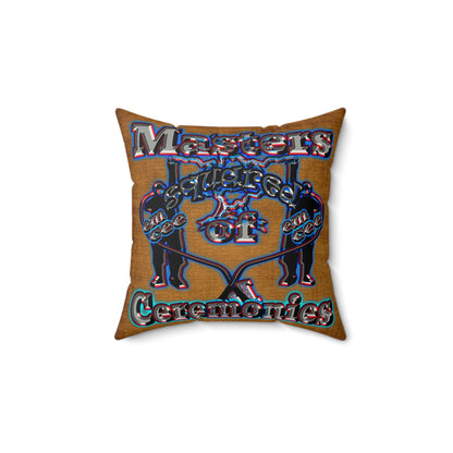 em cee squared - Faux Suede Square Pillow - (dichromatic brown papyrus)