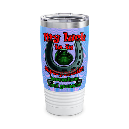 my luck - Ringneck Tumbler, 20oz (light blue-purple wave)