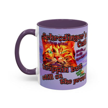 schrodinger's cat - Accent Mug (light blue-pink wave)