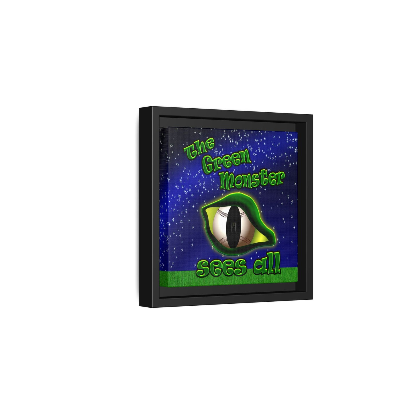 green monster - framed canvas art ('snoops' background)