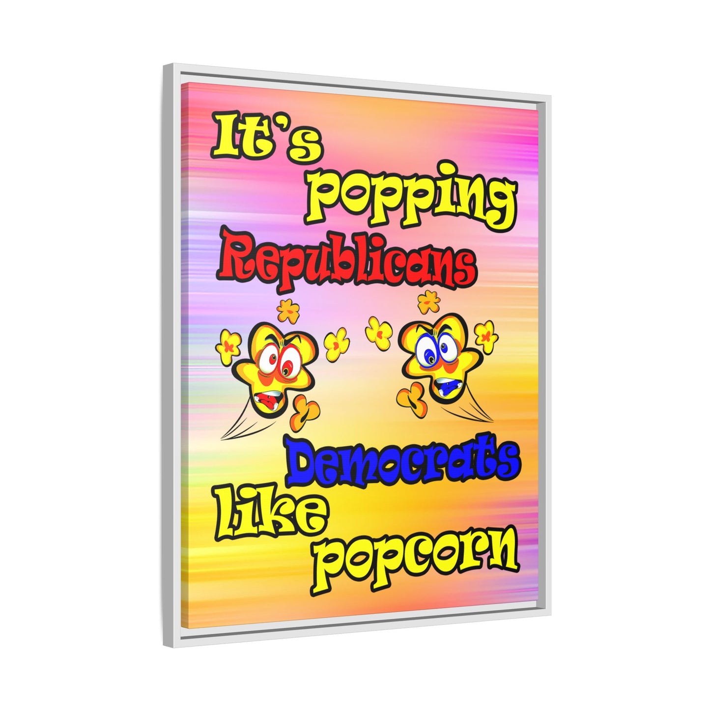 popping like popcorn - framed canvas art (color blur)