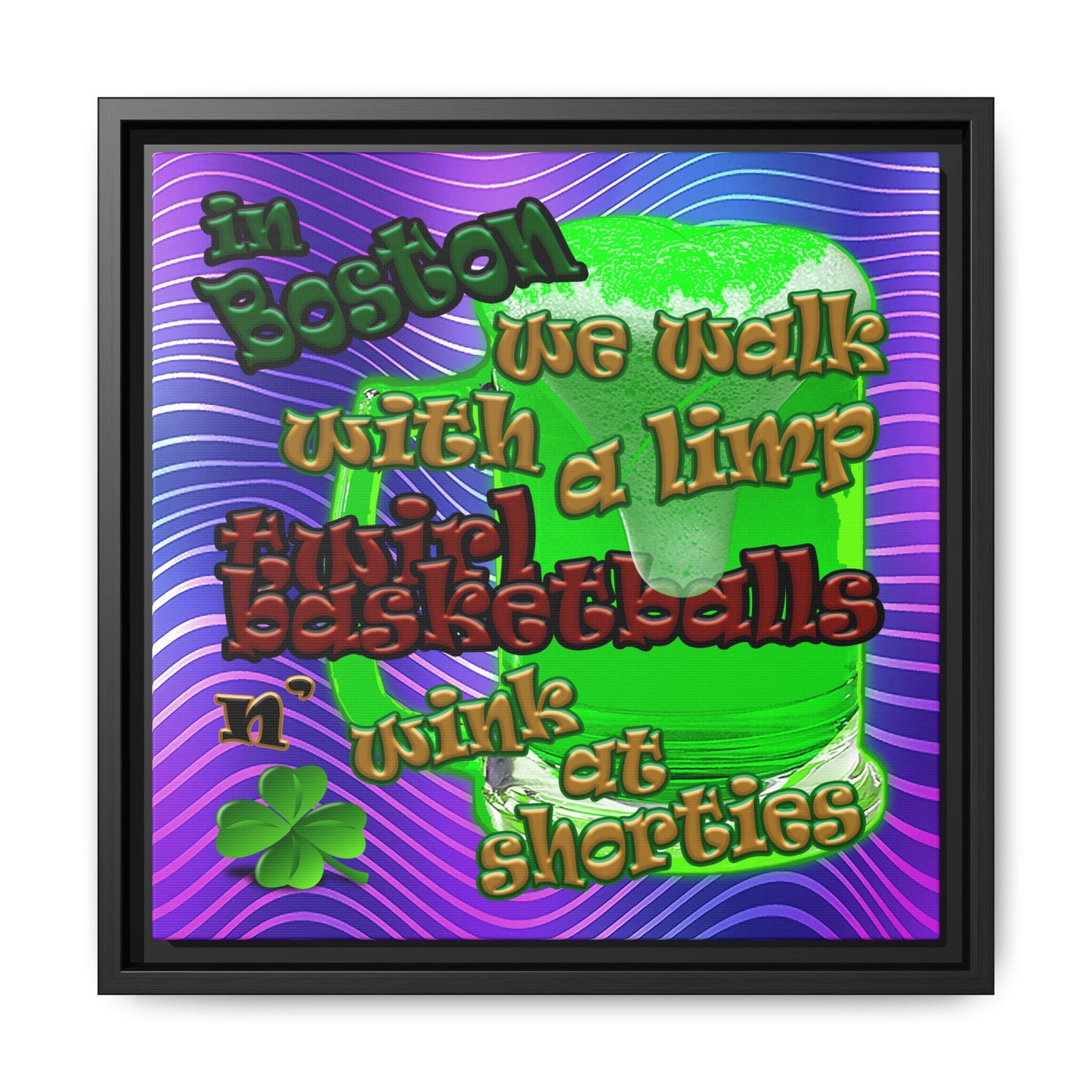 celtics logo - framed canvas art (purple wave)