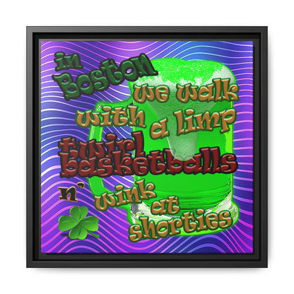 celtics logo - framed canvas art (purple wave)