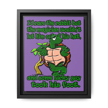 turtle race - framed canvas art (light purple)
