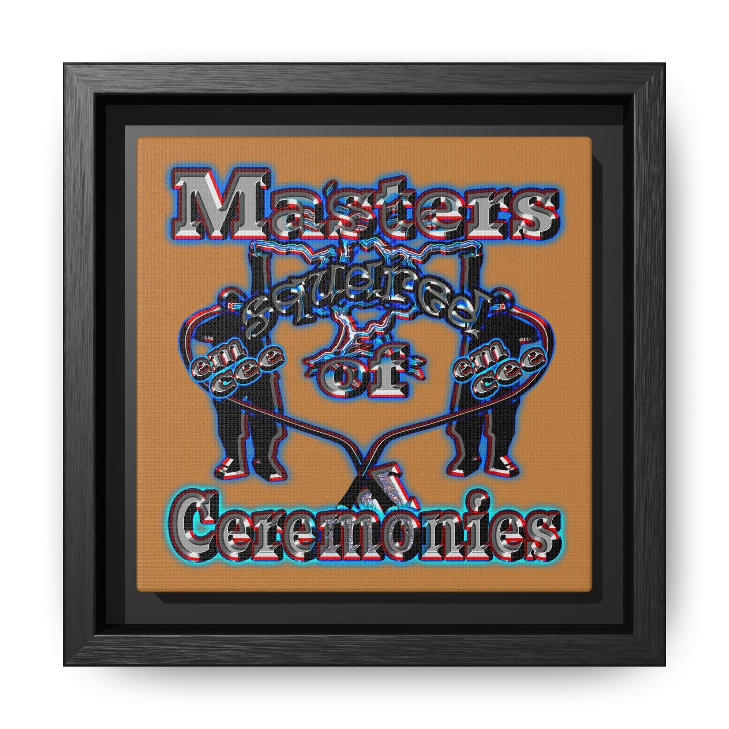 em cee squared - framed canvas art (light brown)