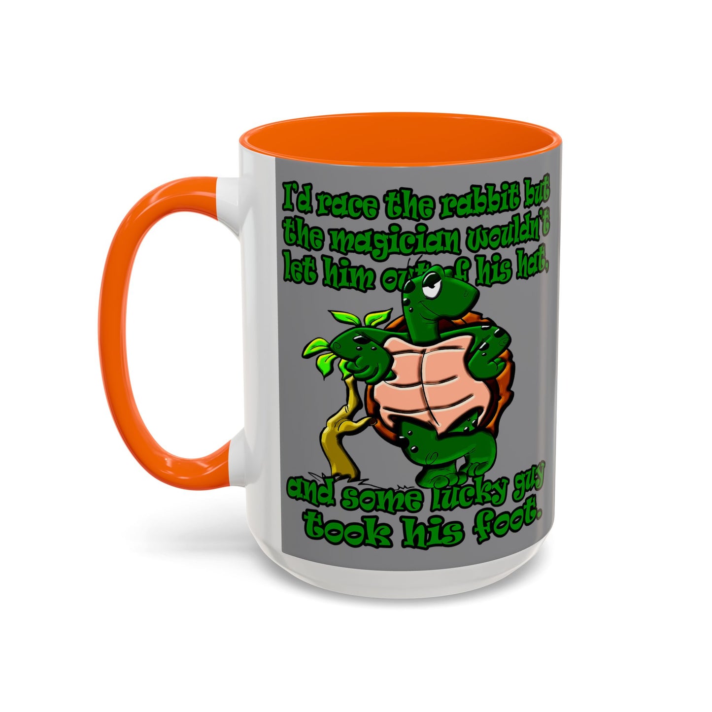 turtle race - Accent Mug (grey)