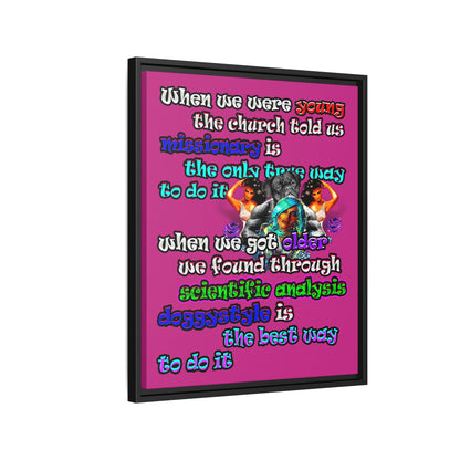 doggystyle - framed canvas art (pink)