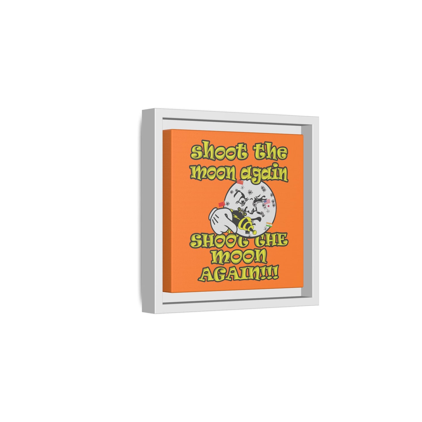 shoot the moon again - framed canvas art (crusta)