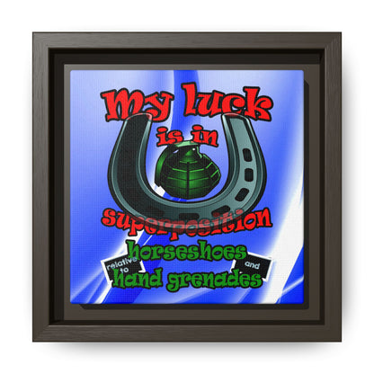 my luck - framed canvas art (blue-white wave)