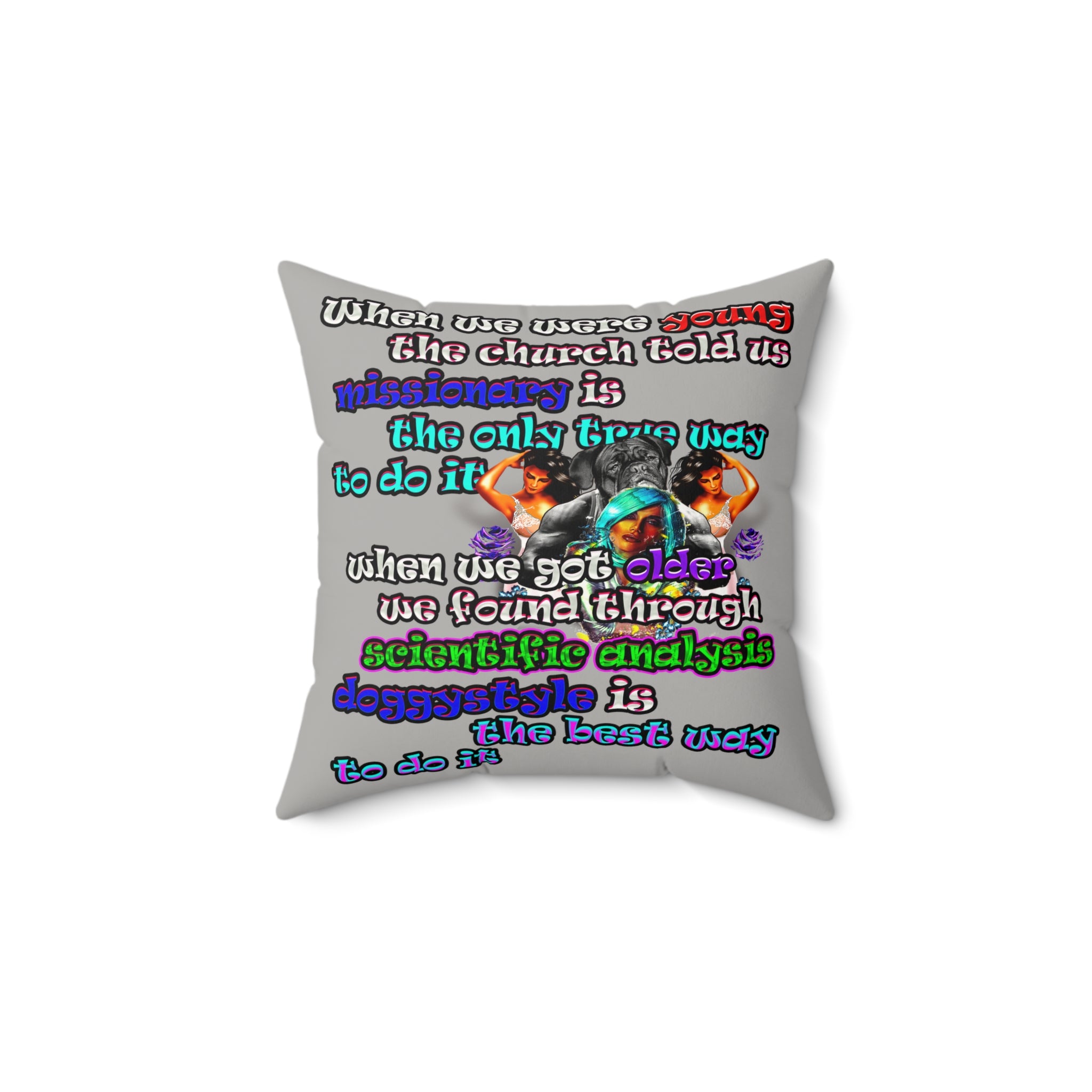 doggystyle - Faux Suede Square Pillow - (light grey)