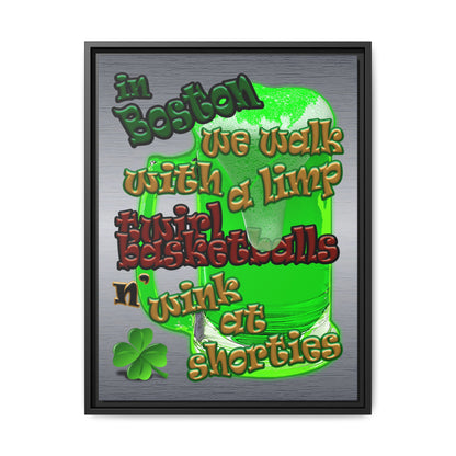 celtics logo - framed canvas art (brushed nickel)