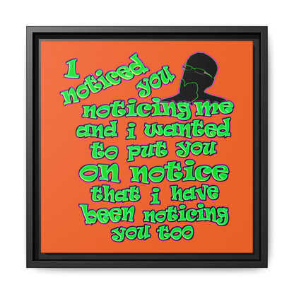 noticed you noticing - framed canvas art (orange)