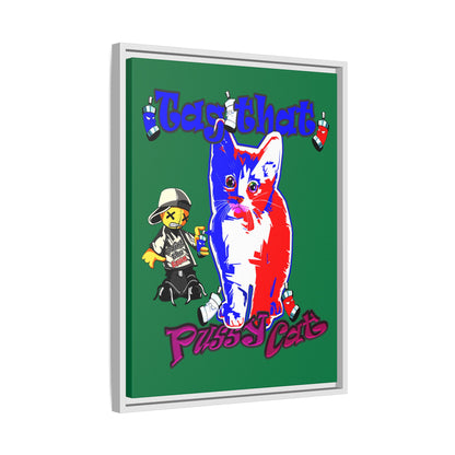 tag that - framed canvas art (dark green)