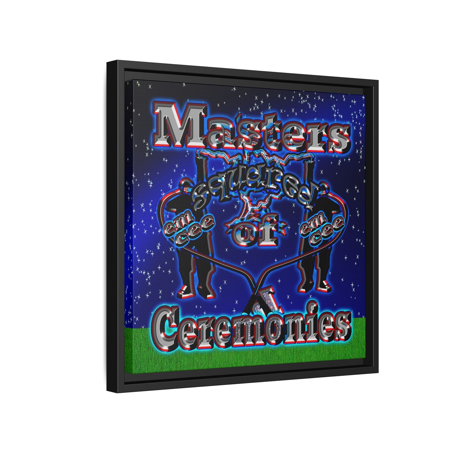 em cee squared - framed canvas art ('snoops' background)