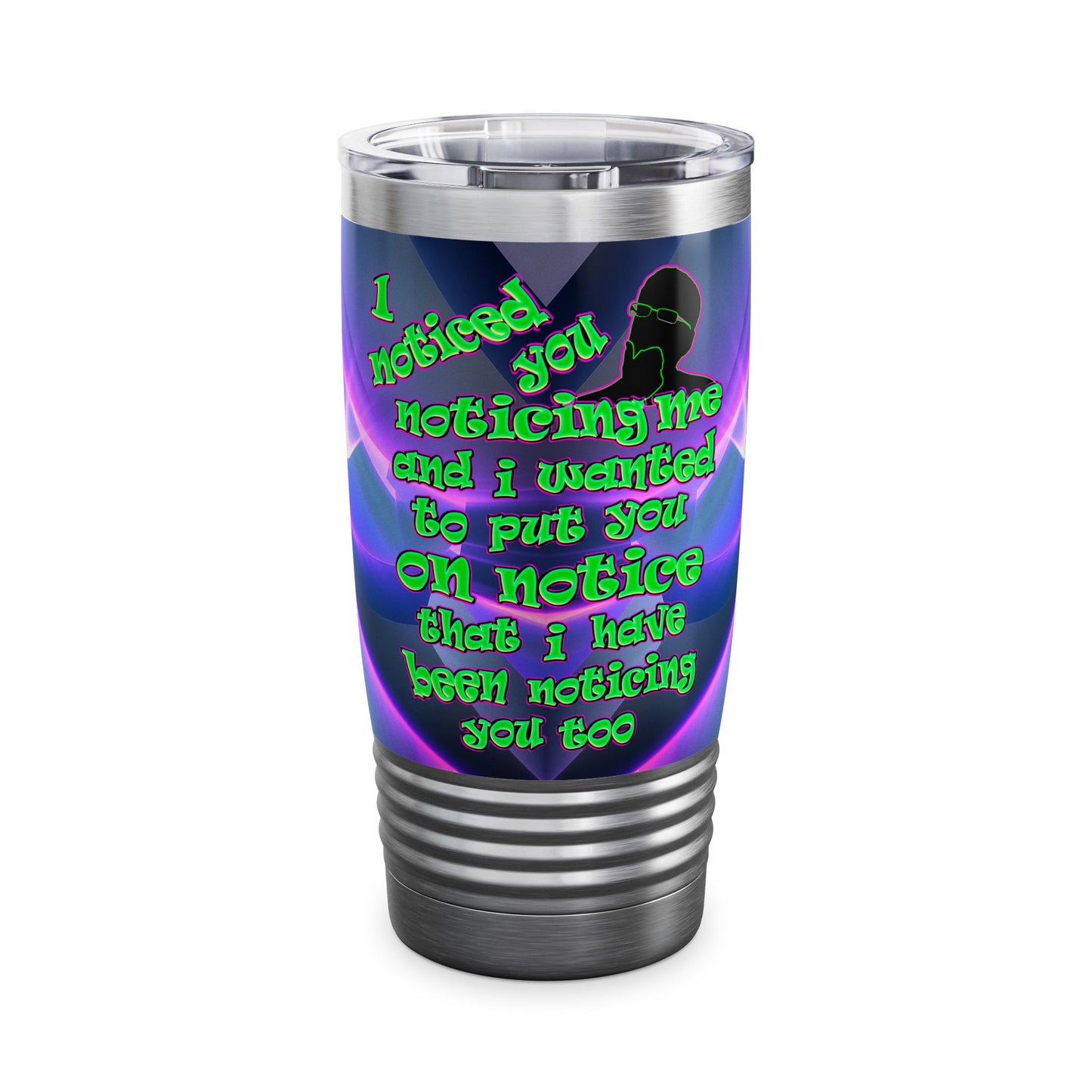 noticed you noticing - Ringneck Tumbler, 20oz (grey-pink wave)