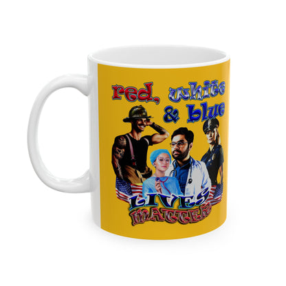 rw&b lives matter - White Mug (yellow)