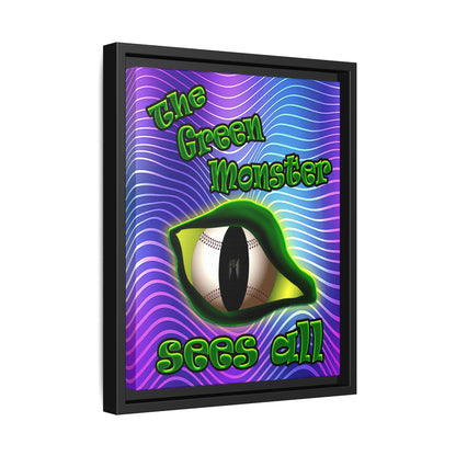green monster - framed canvas art (purple wave)