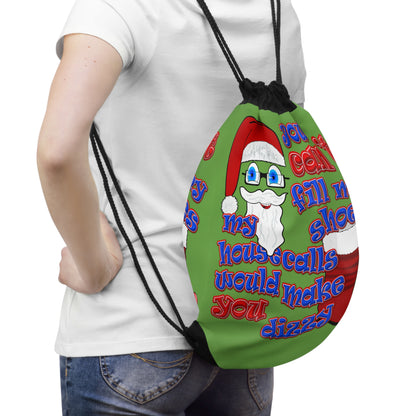 santa's shoes - Drawstring Bag (green)