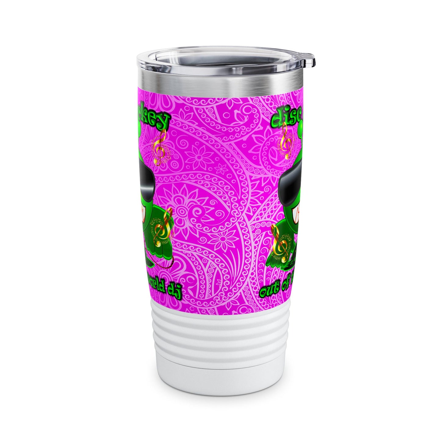 disc jockey - Ringneck Tumbler, 20oz (pink swirl)