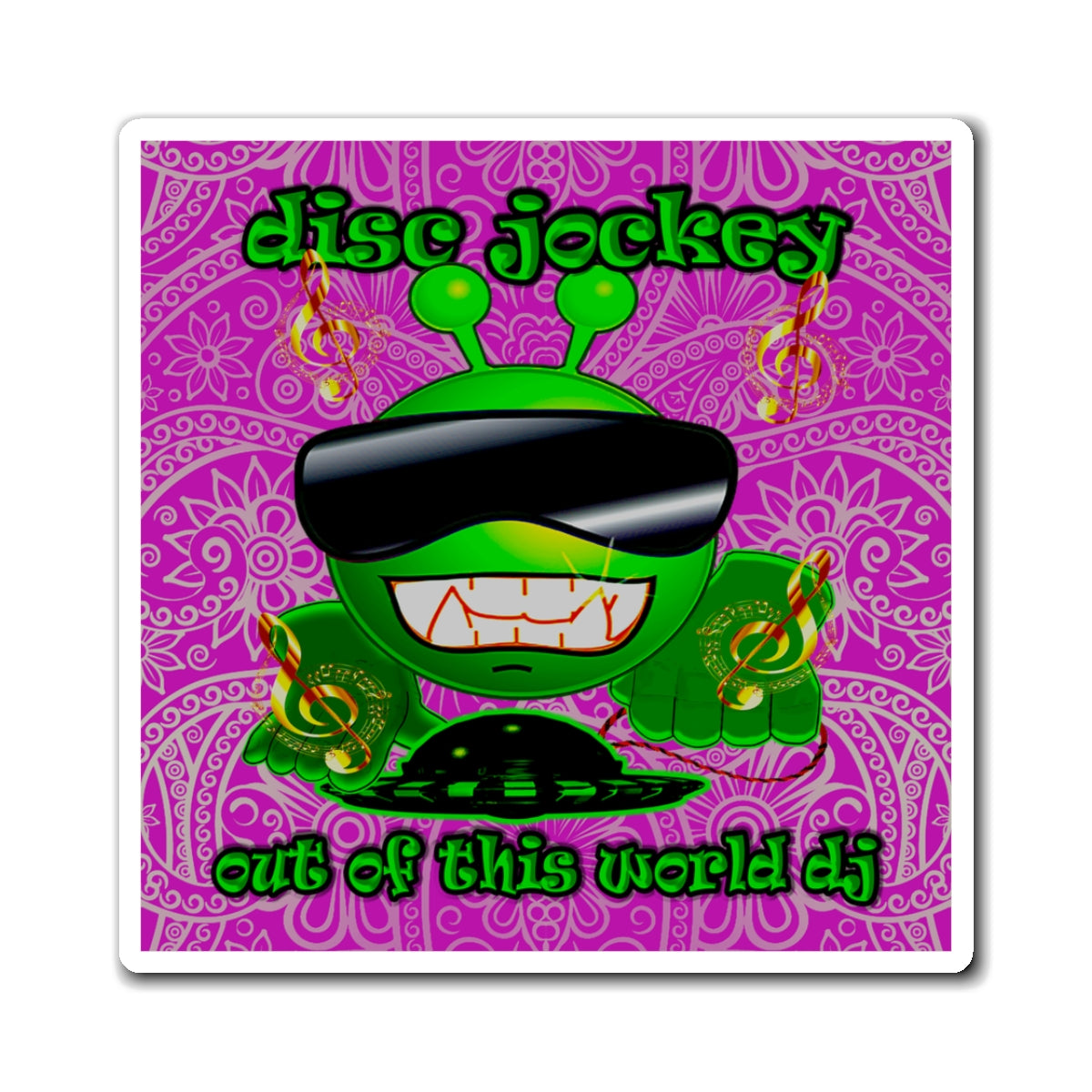 disc jockey - Magnets - (pink swirl)